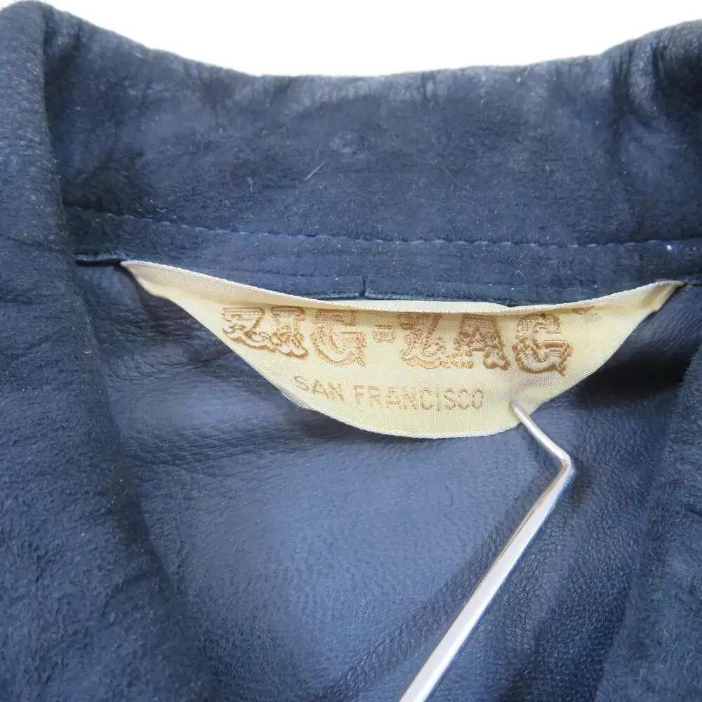 Zig-Zag of San Francisco Shirt Jacket Leather Suede Pearl Snap Sz XS-S? 1970s